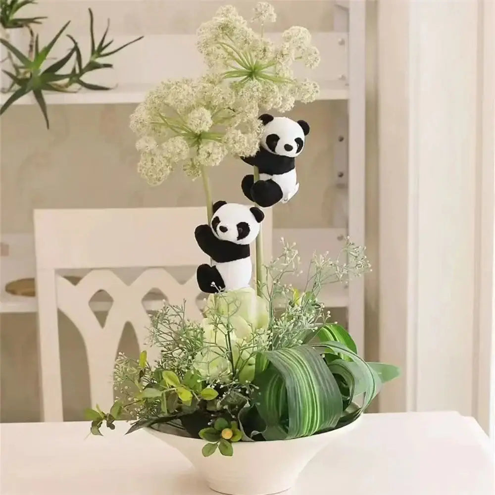 Cute panda plush bamboo pendant black & white bedroom decoration