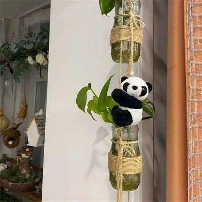Cute panda plush bamboo pendant black & white bedroom decoration