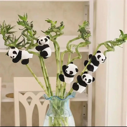Cute panda plush bamboo pendant black & white bedroom decoration