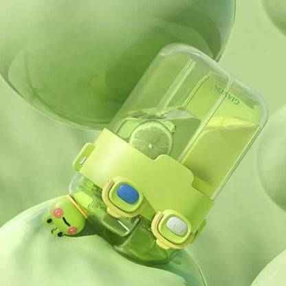 Cute pastel animal double-bin sippy cup kitchen kids water bottle