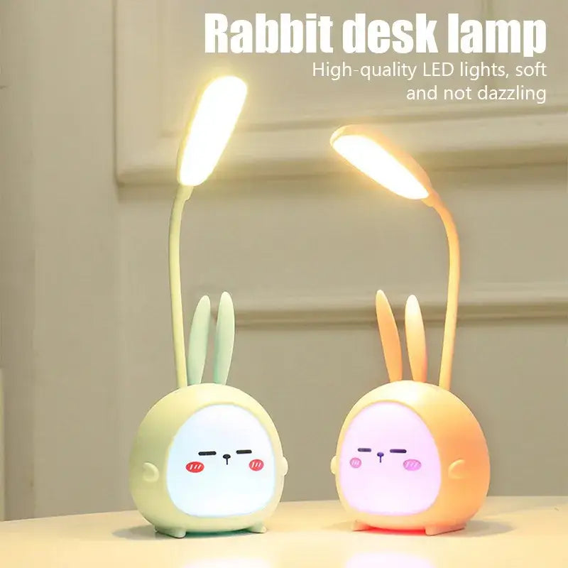 Cute pastel rabbit cartoon led desk lamp bedroom night light