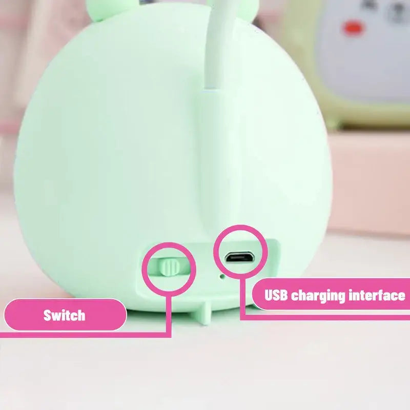 Cute pastel rabbit cartoon led desk lamp bedroom night light