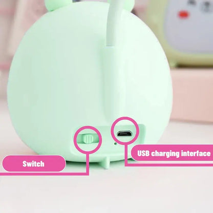 Cute pastel rabbit cartoon led desk lamp bedroom night light
