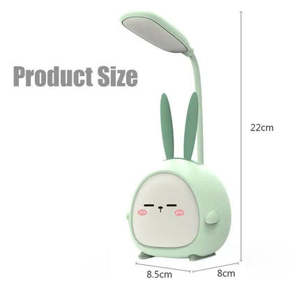 Cute pastel rabbit cartoon led desk lamp bedroom night light