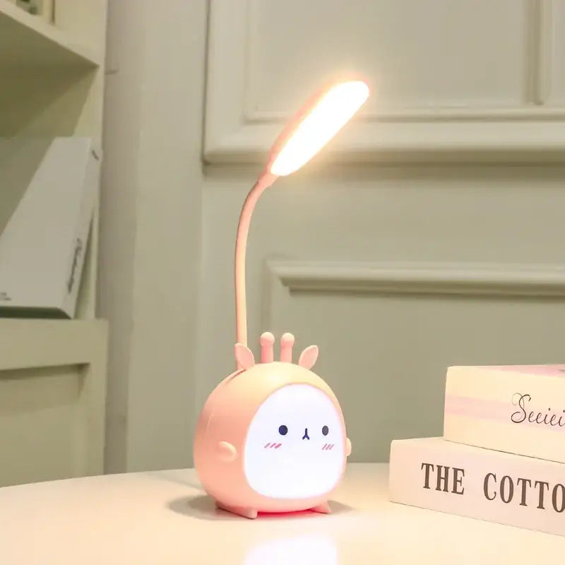 Cute pastel rabbit cartoon led desk lamp bedroom night light