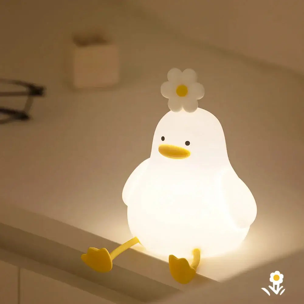 Cute penguin white silicone night light bedroom usb rechargeable lamp