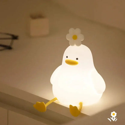 Cute penguin white silicone night light bedroom usb rechargeable lamp
