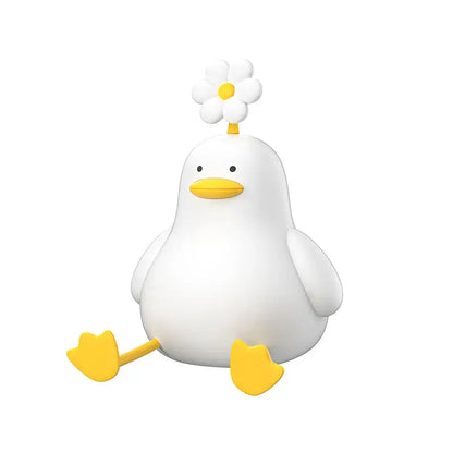 Cute penguin white silicone night light bedroom usb rechargeable lamp
