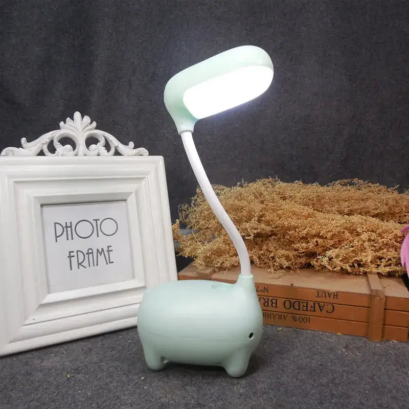 Cute pig elk night lamp pink white mint bedroom desk light