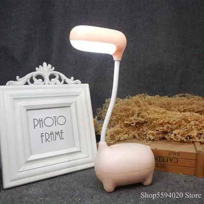 Cute pig elk night lamp pink white mint bedroom desk light