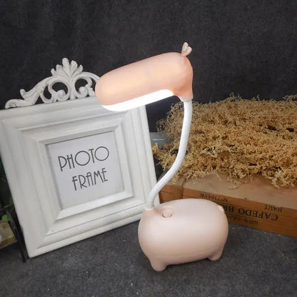 Cute pig elk night lamp pink white mint bedroom desk light
