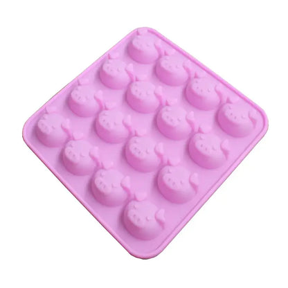 Cute pig head pink silicone cake mold kitchen ice cube tray