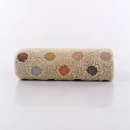 Cute pink & beige dot face towel set bathroom cotton linens