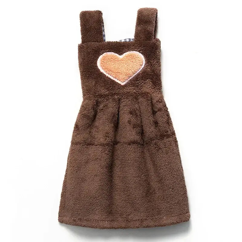 Cute pink & light blue plush dress cartoon hand towel kitchen decor