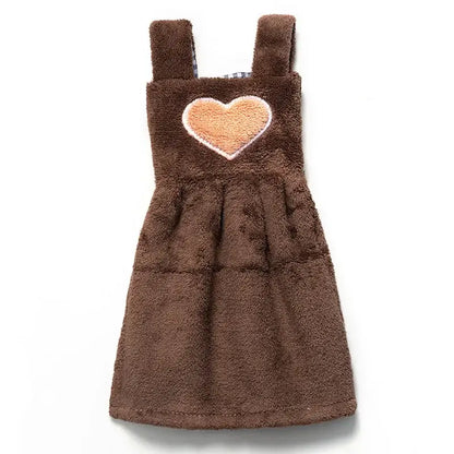 Cute pink & light blue plush dress cartoon hand towel kitchen decor