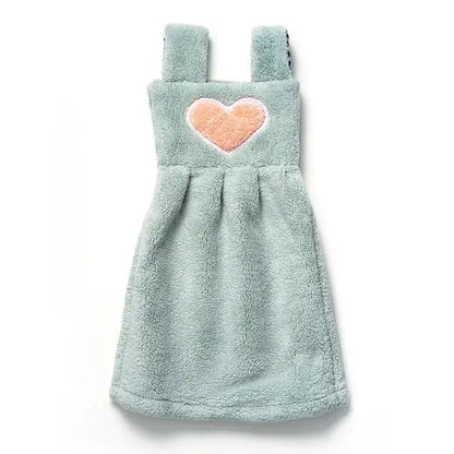 Cute pink & light blue plush dress cartoon hand towel kitchen decor