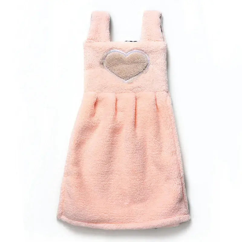 Cute pink & light blue plush dress cartoon hand towel kitchen decor