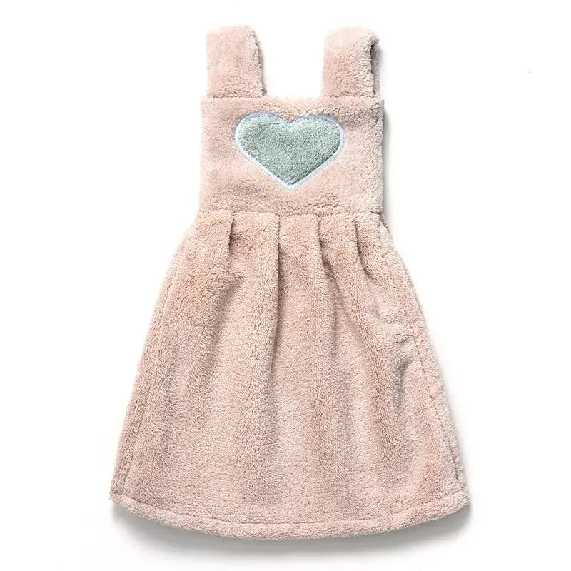 Cute pink & light blue plush dress cartoon hand towel kitchen decor