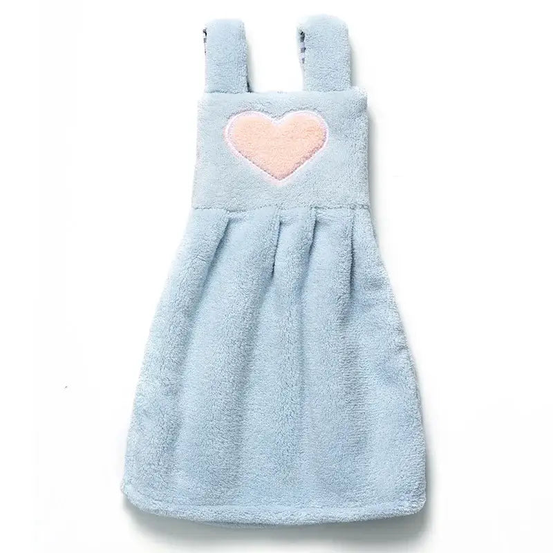 Cute pink & light blue plush dress cartoon hand towel kitchen decor