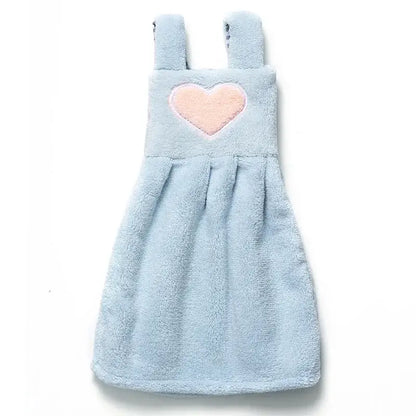 Cute pink & light blue plush dress cartoon hand towel kitchen decor