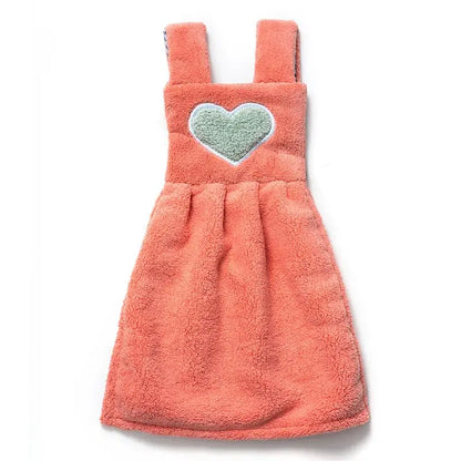 Cute pink & light blue plush dress cartoon hand towel kitchen decor