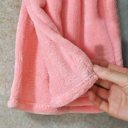 Cute pink & light blue plush dress cartoon hand towel kitchen decor