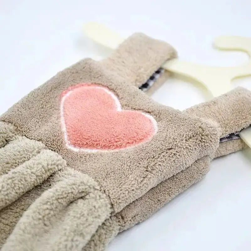 Cute pink & light blue plush dress cartoon hand towel kitchen decor