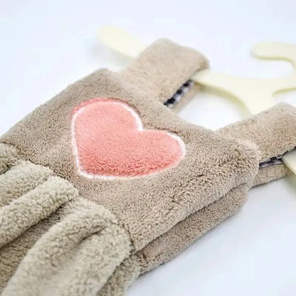 Cute pink & light blue plush dress cartoon hand towel kitchen decor