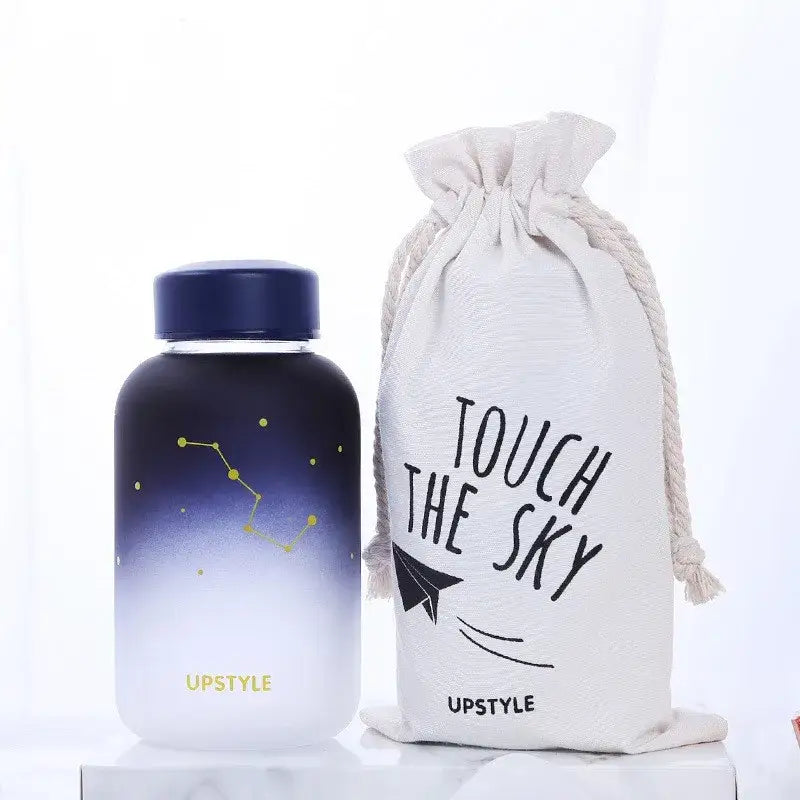 Cute polar bear and seal blue glass water bottle kitchen drinkware