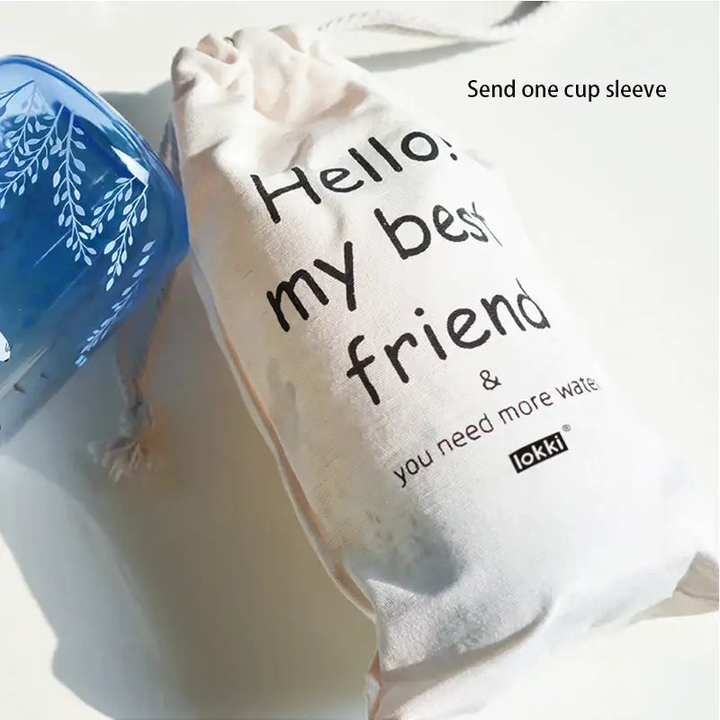 Cute polar bear and seal blue glass water bottle kitchen drinkware