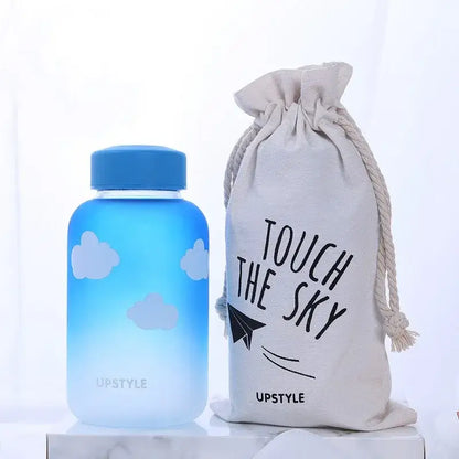 Cute polar bear and seal blue glass water bottle kitchen drinkware