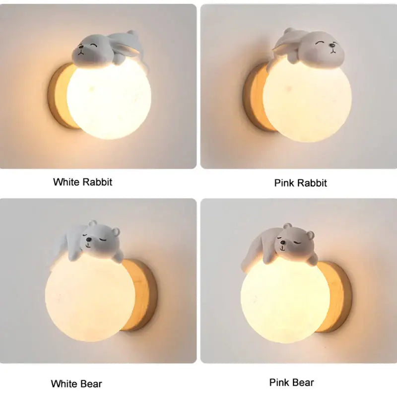 Cute polar bear cartoon animal wall light for bedroom lighting