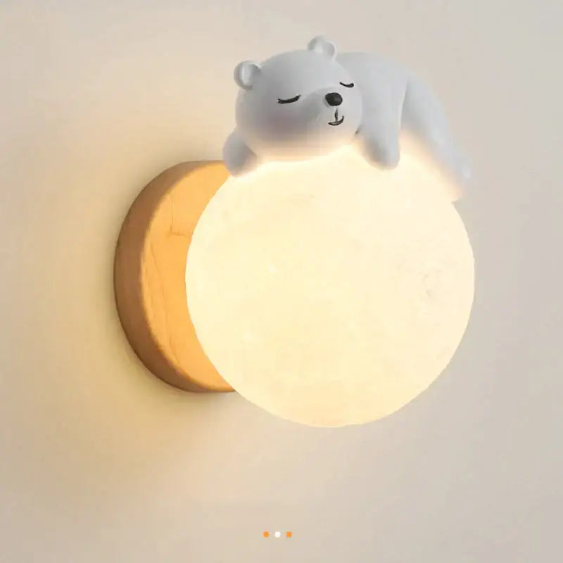 Cute polar bear cartoon animal wall light for bedroom lighting
