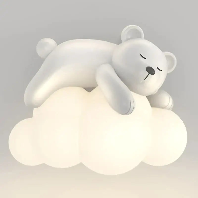 Cute polar bear cloud wall lamp for kids bedroom decor