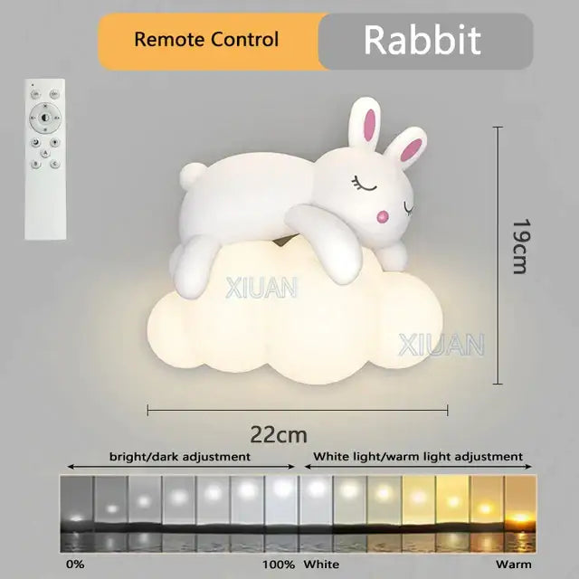 Cute polar bear cloud wall lamp for kids bedroom decor