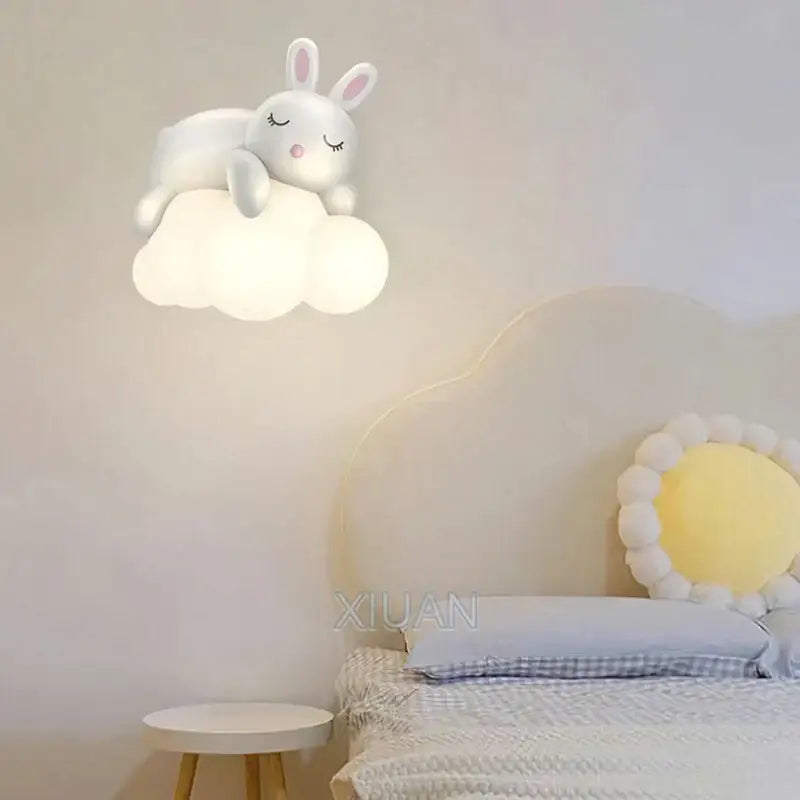 Cute polar bear cloud wall lamp for kids bedroom decor