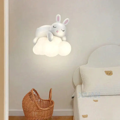 Cute polar bear cloud wall lamp for kids bedroom decor