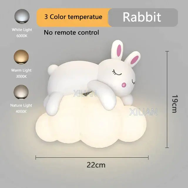Cute polar bear cloud wall lamp for kids bedroom decor
