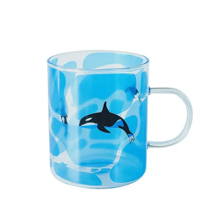 Cute polar bear glass coffee mug kitchen heat resistant tea cup