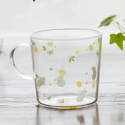 Cute polar bear glass coffee mug kitchen heat resistant tea cup