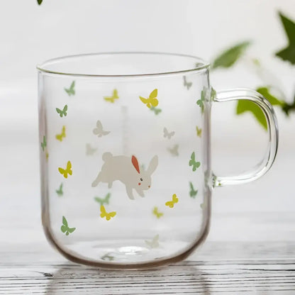 Cute polar bear glass coffee mug kitchen heat resistant tea cup