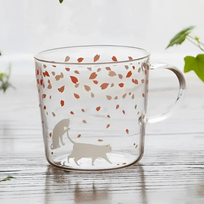 Cute polar bear glass coffee mug kitchen heat resistant tea cup