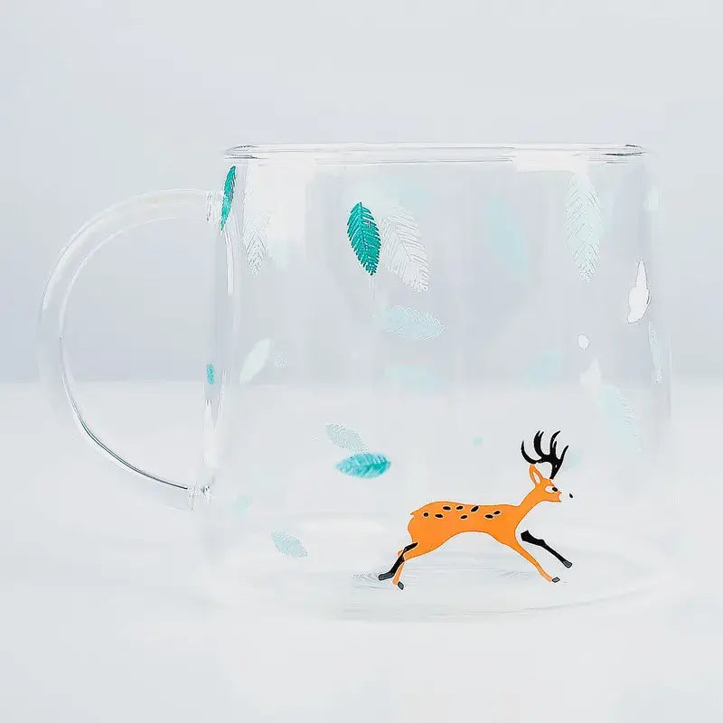Cute polar bear glass coffee mug kitchen heat resistant tea cup