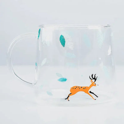 Cute polar bear glass coffee mug kitchen heat resistant tea cup