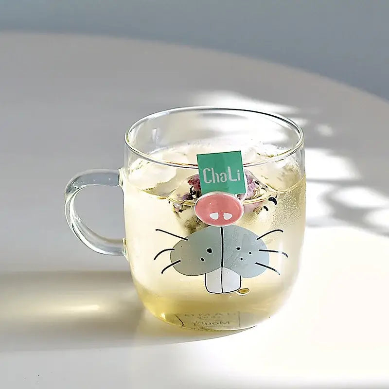 Cute polar bear glass coffee mug kitchen heat resistant tea cup