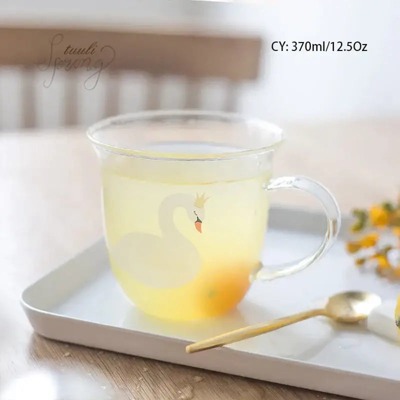Cute polar bear glass coffee mug kitchen heat resistant tea cup