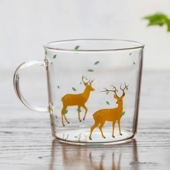 Cute polar bear glass coffee mug kitchen heat resistant tea cup