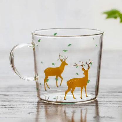 Cute polar bear glass coffee mug kitchen heat resistant tea cup