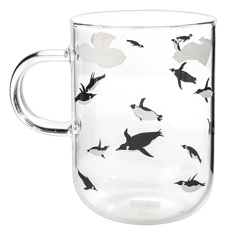 Cute polar bear glass coffee mug kitchen heat resistant tea cup