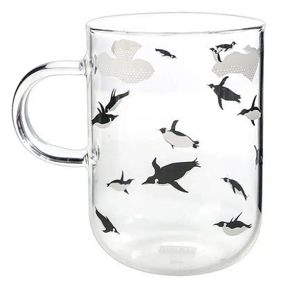 Cute polar bear glass coffee mug kitchen heat resistant tea cup